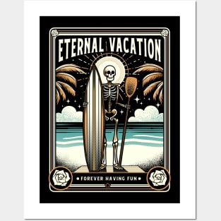 Forever Vacation Funny Skeleton by Tobe Fonseca Posters and Art